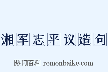 湘军志平议造句是什么意思的图片